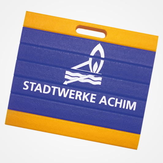 Sonderanfertigung Sitzkissen Stadionkissen mit Logo Druck Stadtwerke Achim von miko®